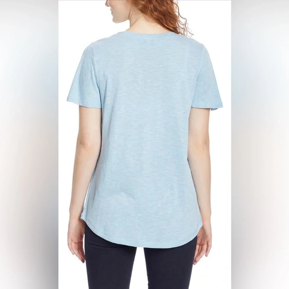 NWT Jessica Simpson Women's Carly Flutter Short Sleeve Tee Shirt Blue - Picture 3 of 3